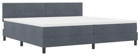vidaXL Κρεβάτι με Στρώμα Σπαστό Σκούρο Γκρι 200x200 εκ. Βελούδινο