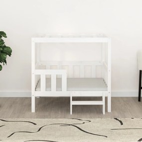 vidaXL Κρεβάτι Σκύλου Λευκό 95,5x73,5x90 εκ. από Μασίφ Ξύλο Πεύκου