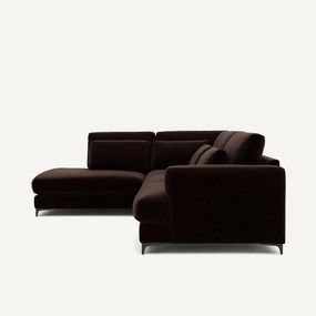 Γωνιακός καναπές αριστερός, βελούδινος, Marsile