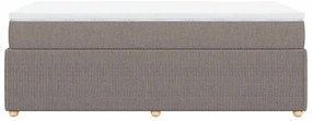 vidaXL Κρεβάτι Boxspring με Στρώμα Taupe 90x190 εκ.Υφασμάτινο