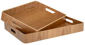 Δίσκος Παραλ/μος (Σετ 2Τμχ) 90232 37x26x5/41x30x5cm Natural Ξύλο