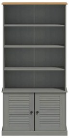 vidaXL Βιβλιοθήκη VIGO Γκρι 85 x 35 x 170 εκ. από Μασίφ Ξύλο Πεύκου