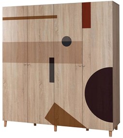 Ντουλάπα Τετράφυλλη Loni 869VEL8693 180x52x192cm Multi Τετράφυλλη