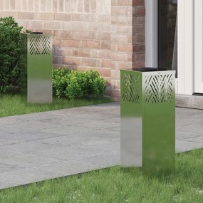 vidaXL Ηλιακό LED Φως Δρόμου 2 pcs Ασημί Γαλβανισμένο