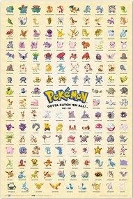 Αφίσα Pokémon - Κάντο Πρώτη Γενιά, (61 x 91.5 cm)