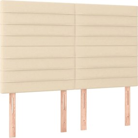 vidaXL Κρεβάτι Boxspring με Στρώμα Κρεμ 140x200 εκ. Υφασμάτινο