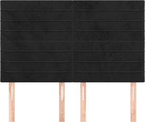 vidaXL Κεφαλάρι Μαύρο Βελούδινο 144x5x118/128 εκ.