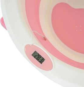 Foldable bathtub with digital thermometer Terra pink