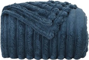vidaXL Κουβέρτα Σκούρο μπλε 240 x 220 cm Μαλλί
