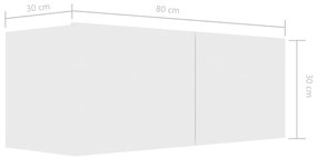 Έπιπλο Τηλεόρασης Λευκό 80 x 30 x 30 εκ. από Επεξ. Ξύλο - Λευκό