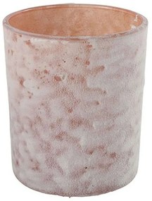 Κηροπήγιο Snow 013.789403 9x10cm Pink Glass