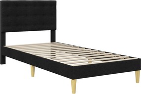 vidaXL Σκελετός κρεβατιού με στρώμα Μαύρο 100 x 200 cm Ύφασμα