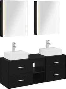vidaXL Σετ Επίπλων Μπάνιου 5 pcs Μαύρη Δρυς