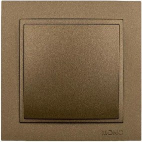 Διακόπτης απλός Mono Electric σειρά Despina Metallic καφέ
