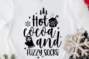 Σετ των 2 Intra απο ξύλο plywood 3mm-4mm πάχος Χριστουγεννιάτικο ζεστό κακάο και κάλτσες Fuzzy Δίασταση 15x15 cm INTRAFABR-80544638