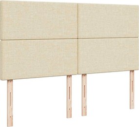 vidaXL Κρεβάτι Boxspring με Στρώμα Κρεμ 180x200 εκ. Υφασμάτινο