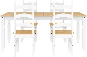 vidaXL Σετ Τραπεζαρίας 5 Τεμαχίων Panama από Μασίφ Ξύλο Πεύκου Λευκό