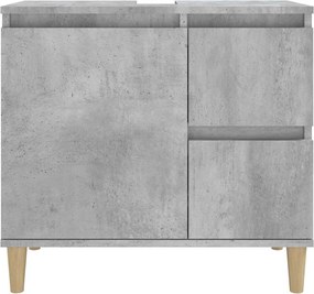 vidaXL Ντουλάπι Μπάνιου Γκρι Σκυροδέματος 65x33x60 εκ. Επεξ. Ξύλο