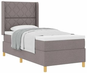 vidaXL Κρεβάτι με ελατήριο με στρώμα Taupe 100 x 200 cm ύφασμα