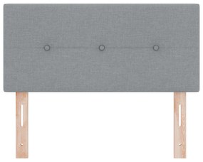 vidaXL LED Κεφαλάρι με Κουμπιά σε Ανοιχτό Γκρι 100 εκ Υφασμάτινο