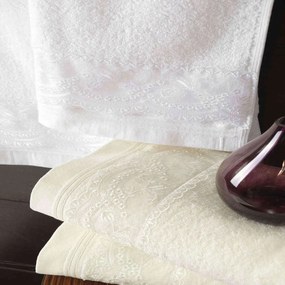 Πετσέτες Σετ Shiraz Εκρού 3τμχ. Ρυθμός Towels Set 100% Βαμβάκι