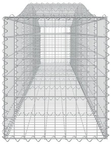 Συρματοκιβώτια Τοξωτά 15 τεμ. 400x50x60/80 εκ. Γαλβαν. Ατσάλι - Ασήμι