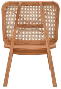 Καρέκλα Viborg φυσικό teak ξύλο-φυσικό rattan 60x75x87εκ