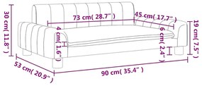vidaXL Καναπές Παιδικός Σκούρο Γκρι 90 x 53 x 30 εκ. από Ύφασμα
