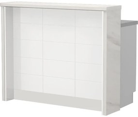 Πάγκος νησίδας Hudson-Μήκος: 120 εκ.-Λευκό-White Marble