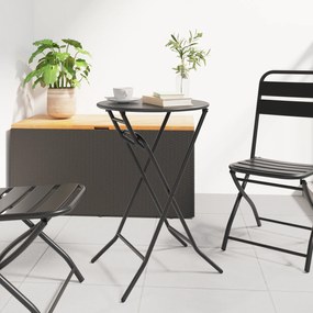 vidaXL Πτυσσόμενο Τραπέζι Κήπου Ανθρακί Ø50x72 εκ. Ατσάλι