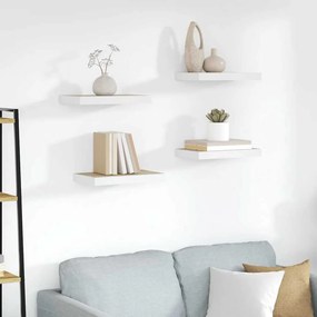 vidaXL Ράφια Τοίχου 4 τεμ. Δρυς/Άσπρο 40x23,5x3,8 εκ. MDF