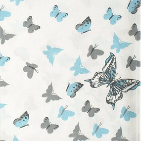 Σεντόνια Βρεφικά Σετ 3τμχ Butterfly 56 Sky blue DimCol Cradle 120x160cm 100% Βαμβάκι