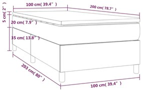 Κρεβάτι Boxspring με Στρώμα Κρεμ 100 x 200 εκ. Υφασμάτινο - Κρεμ