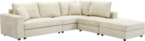Πολυμορφικός καναπές Navaro pakoworld ύφασμα μπεζ 281x256x85εκ