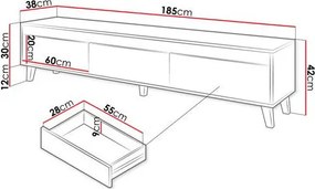 Έπιπλο τηλεόρασης Nord - 185.00Χ38.00Χ42.00cm