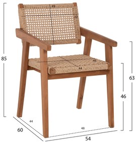 ΠΟΛΥΘΡΟΝΑ ΜΑΣΙΦ ΞΥΛΟ ΤEAK ΦΥΣΙΚΟ  54x60x85Y ΕΚ.