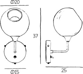 Απλίκα Τοίχου Ballroom The Wall Ø20cm Λευκό και Χρυσό