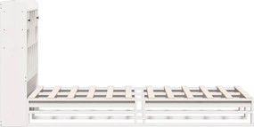 vidaXL Κρεβάτι Βιβλιοθήκη Χωρίς Στρώμα Λευκό 75x190 εκ Μασίφ Πεύκο