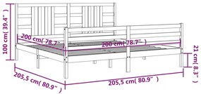 ΠΛΑΙΣΙΟ ΚΡΕΒΑΤΙΟΥ ΜΕ ΚΕΦΑΛΑΡΙ ΜΑΥΡΟ 200X200 ΕΚ. ΜΑΣΙΦ ΞΥΛΟ 3193945