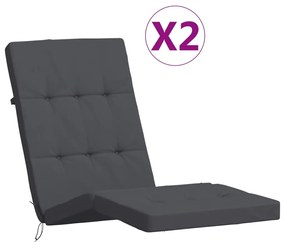 vidaXL Μαξιλάρια Ξαπλώστρας 2 τεμ. Ανθρακί από Ύφασμα Oxford