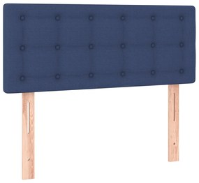 Κρεβάτι Boxspring με Στρώμα Μπλε 120x200 εκ. Υφασμάτινο - Μπλε