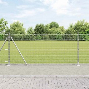 vidaXL Στυλοβάτες Φράχτη με Βάσεις 26 τεμάχια Ø32mm 110cm Γαλβανισμένο Χάλυβα