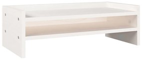 vidaXL Βάση Οθόνης Λευκή 50x24x16 εκ. από Μασίφ Ξύλο Πεύκου