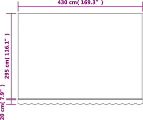 vidaXL Ανταλλακτικό Ύφασμα Τέντας Πολύχρωμο 430x295 εκ. Πολυεστέρας
