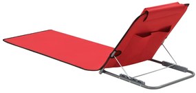vidaXL Στρώματα - Ξαπλώστρες Πτυσσόμενα 2 τεμ. Κόκκινα Ατσάλι/Ύφασμα