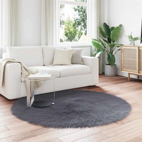 vidaXL Χαλί από τεχνητό πρόβειο δέρμα TAFALLA Ανθρακί Ø 200 εκ