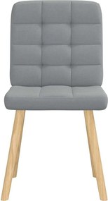 vidaXL Καρέκλες Τραπεζαρίας 2 τεμ Ανοιχτό Γκρι Υφασμάτινες