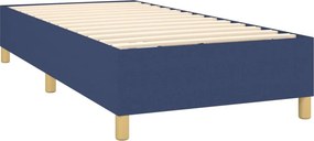 vidaXL Κρεβάτι Boxspring με Στρώμα &amp; LED Μπλε 90x200 εκ. Υφασμάτινο