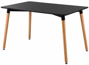 Τραπέζι Mesa 358, Ανοιχτό χρώμα ξύλου, Μαύρο, 73x80x120cm, 14 kg, Ινοσανίδες μέσης πυκνότητας, Ξύλο, Ξύλο: Οξιά | Epipla1.gr