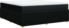 vidaXL Κρεβάτι Boxspring με Στρώμα Μαύρο 180x200 εκ. Υφασμάτινο